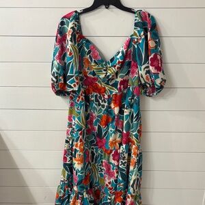 SHEIN Multicolor Floral Midi Dress